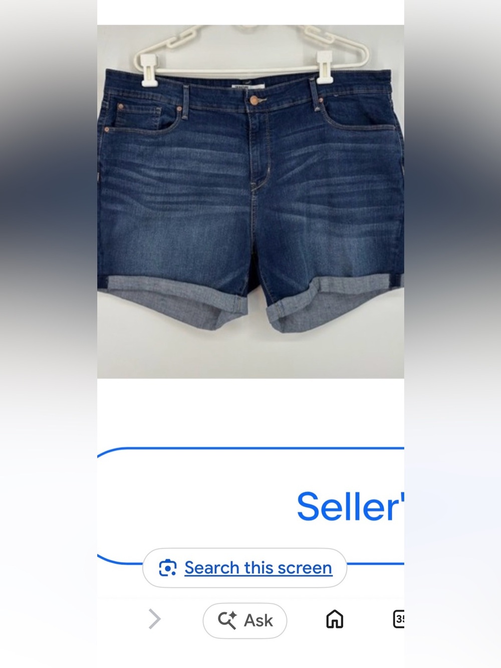 Signature Levi Strauss
Womens Size 22 Jean Shorts Mid Rise Cuffed
Blue Denim